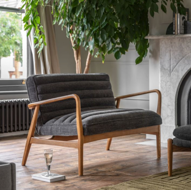 Datsun 2 Seater Sofa Charcoal - 1180mm x 760mm x 800mm - WowCornwall