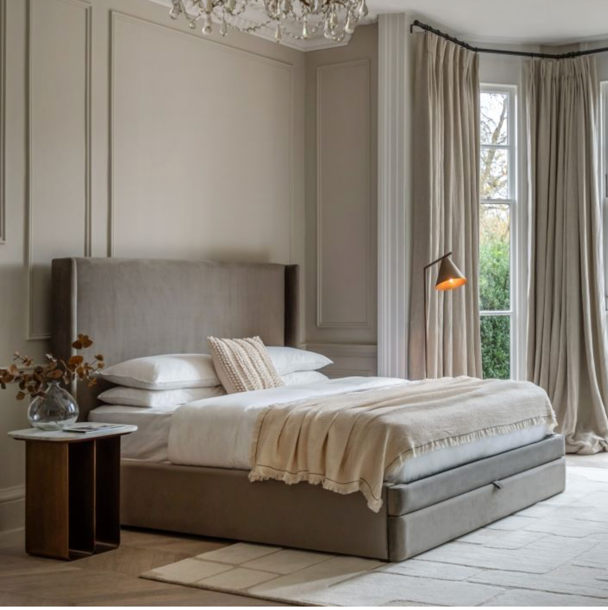 Halstead 4'6 Bed in Atlantic or Grey 1580x2050x1365mm - WowCornwall