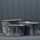 Set of Three Meadow Oval Planters - WowCornwall