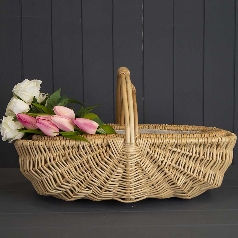 Set of Two Cloth-Lined Willow Trugs (50cm)