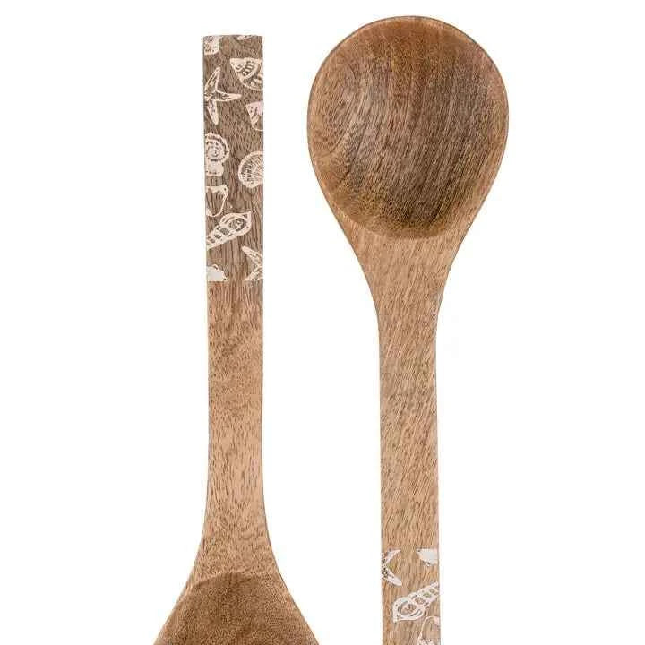Shoeless Joe She Sells Sea Shells Wooden Salad Servers