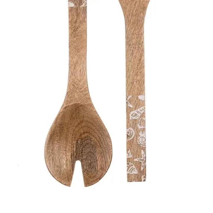 Shoeless Joe She Sells Sea Shells Wooden Salad Servers