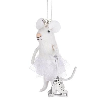 Silver Skates Mouse Decoration by Shoeless Joe - WowCornwall
