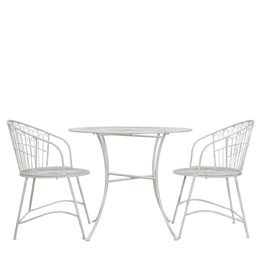 Siracusa 2 Seater Bistro Set Vanilla