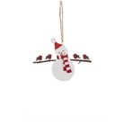 Snowman holding robin Christmas Decoration by Shoeless Joe - WowCornwall