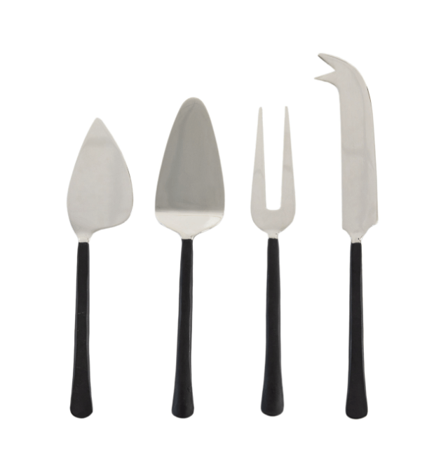 Soren Cheese Knife Set x4 Black - WowCornwall