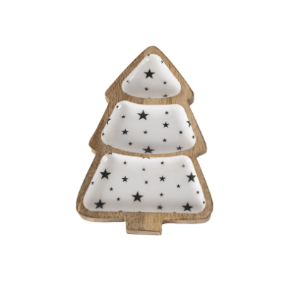 Starry Xmas Tree Nibbles Platter Small - WowCornwall