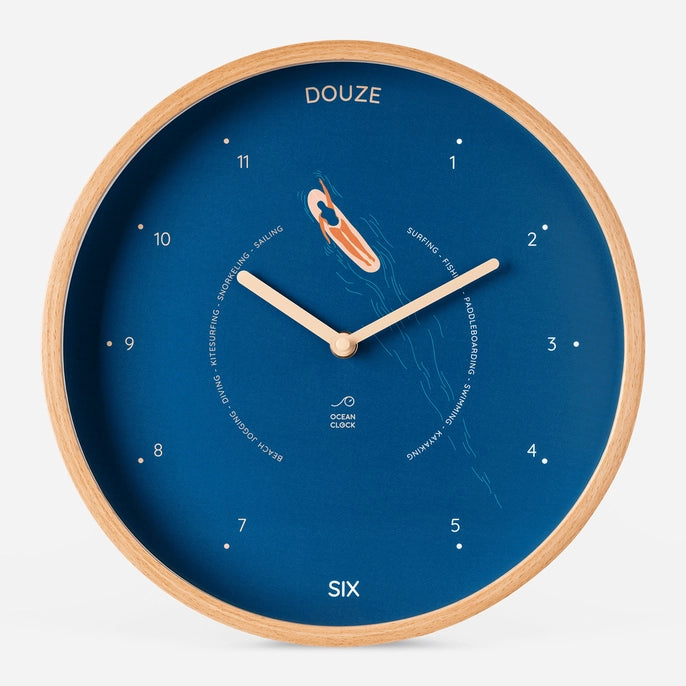 Surf Blue Wood Time Clock - WowCornwall