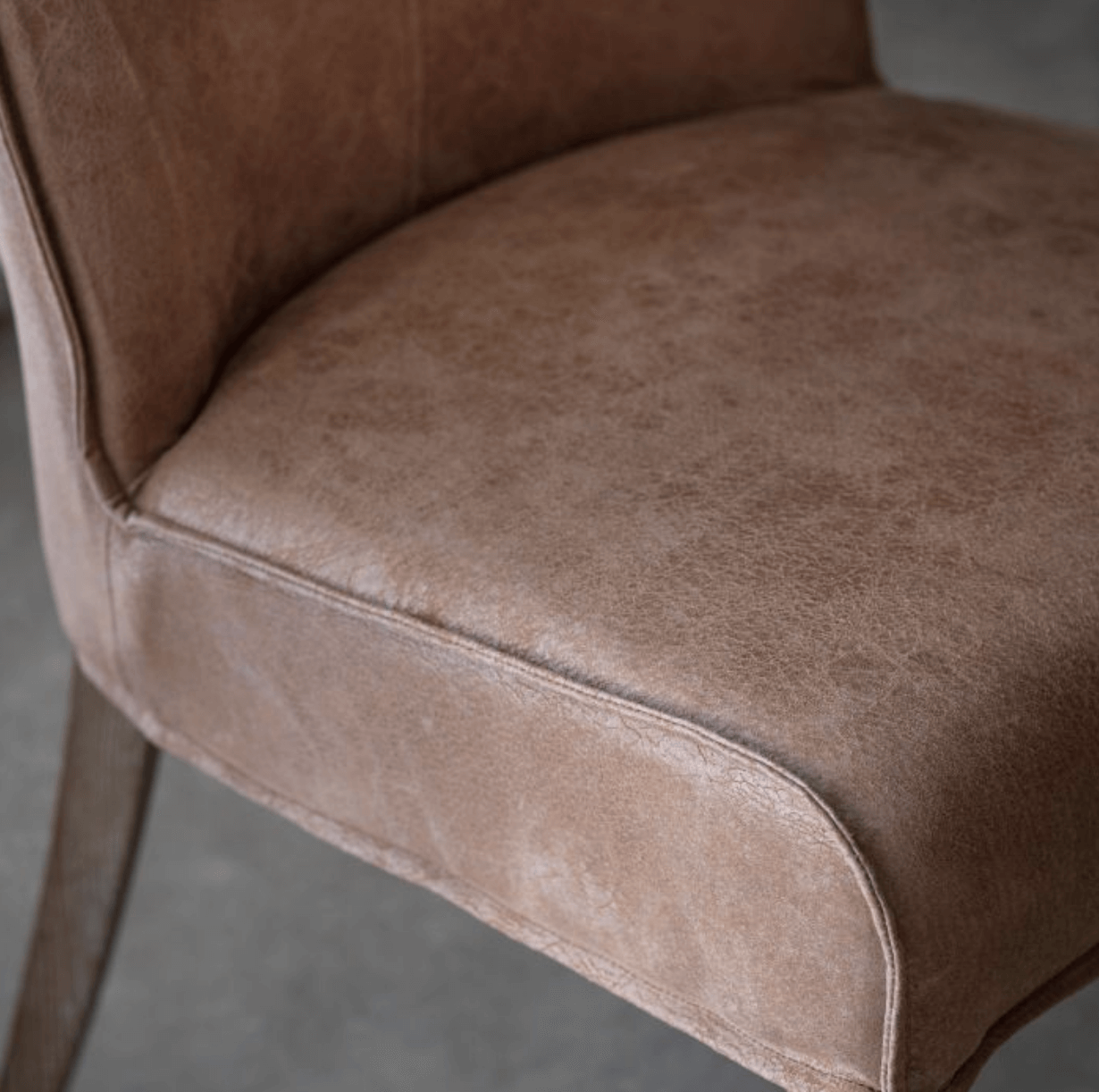 Tarnby Chair Brown Leather (2pk) - WowCornwall