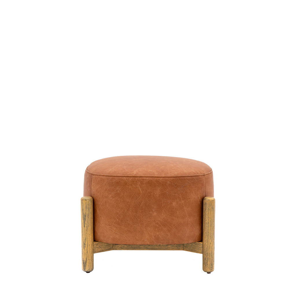 Tindon Footstool Vintage Brown Leather