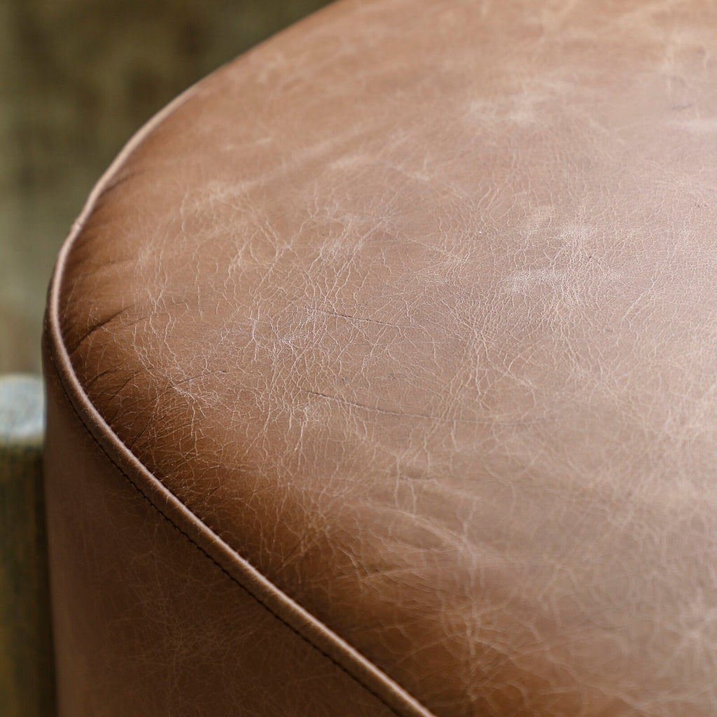 Tindon Footstool Vintage Brown Leather