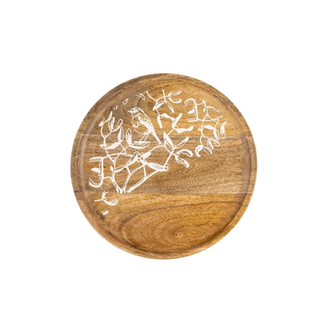 Robin and Mistletoe Round Platter - WowCornwall