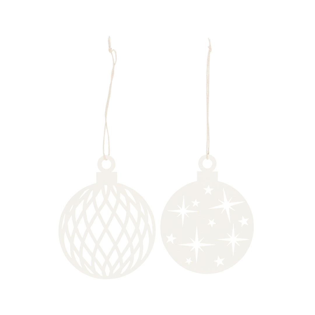 Paper Cut Christmas Ornament Set of Two - WowCornwall