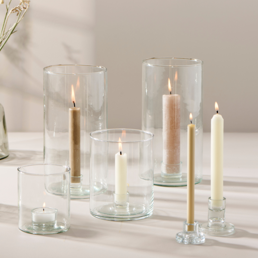 Glass Candle Holder Glass Small - WowCornwall