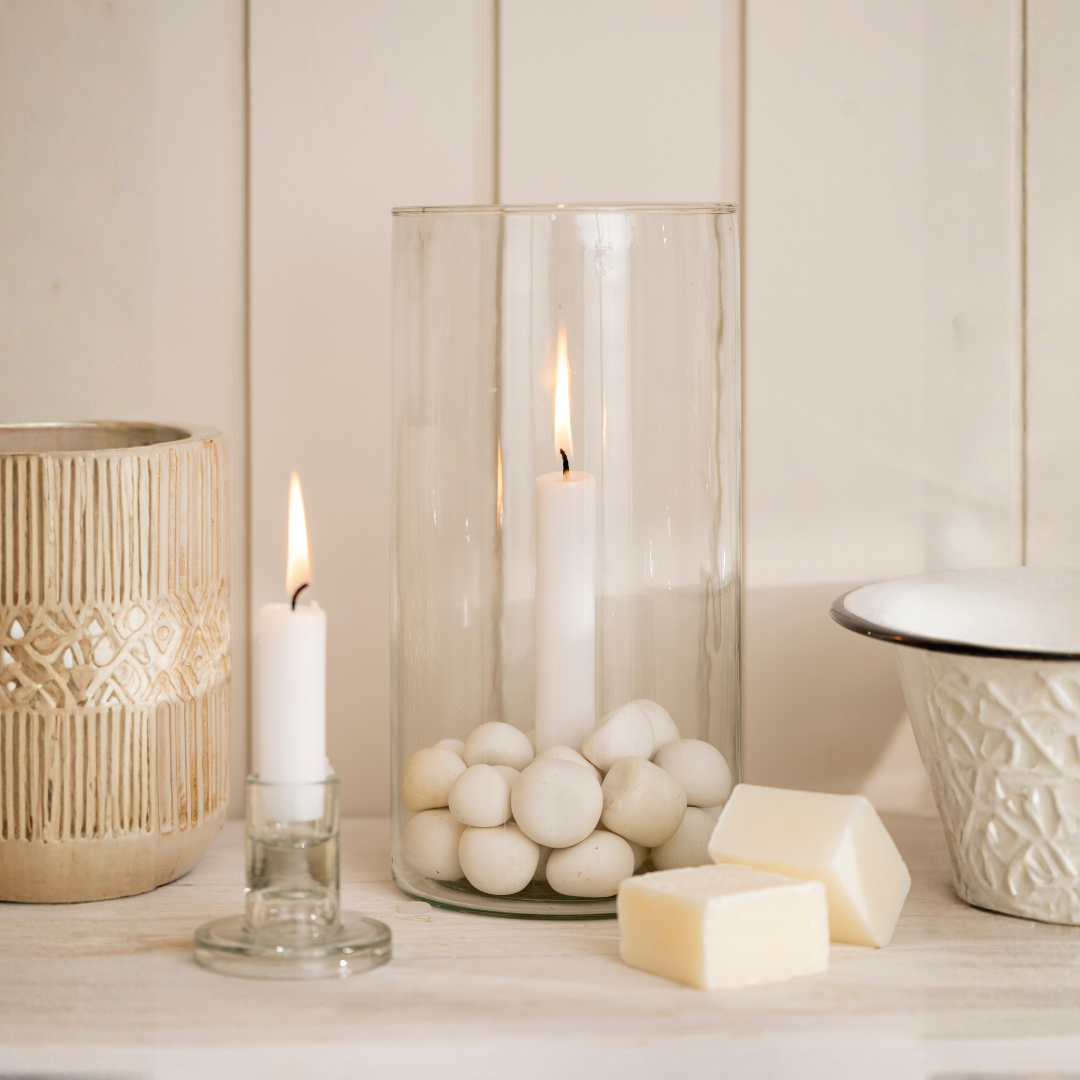 Glass Candle Holder Glass Medium - WowCornwall