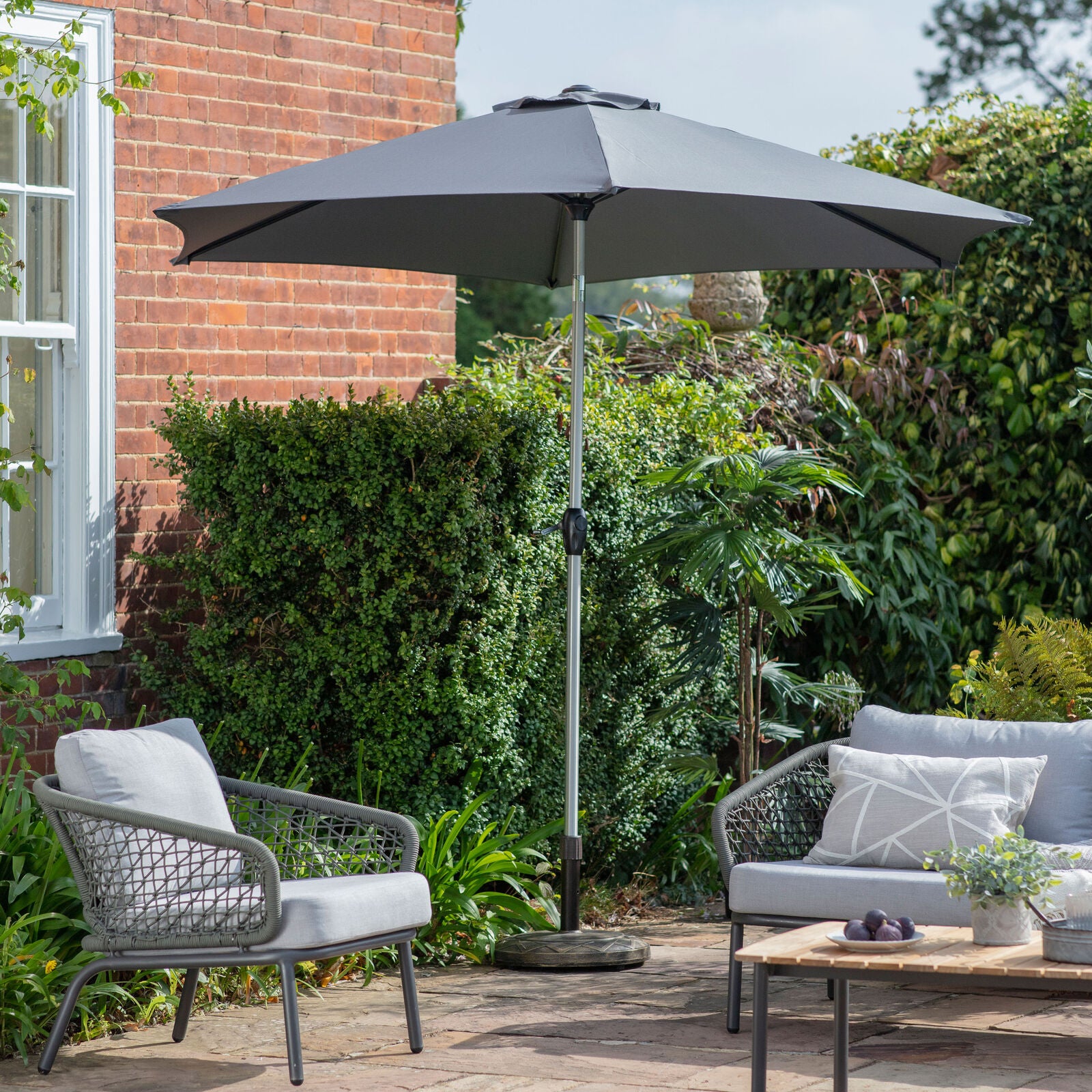 Vazzano 2.7m Parasol Grey Sold Out - WowCornwall