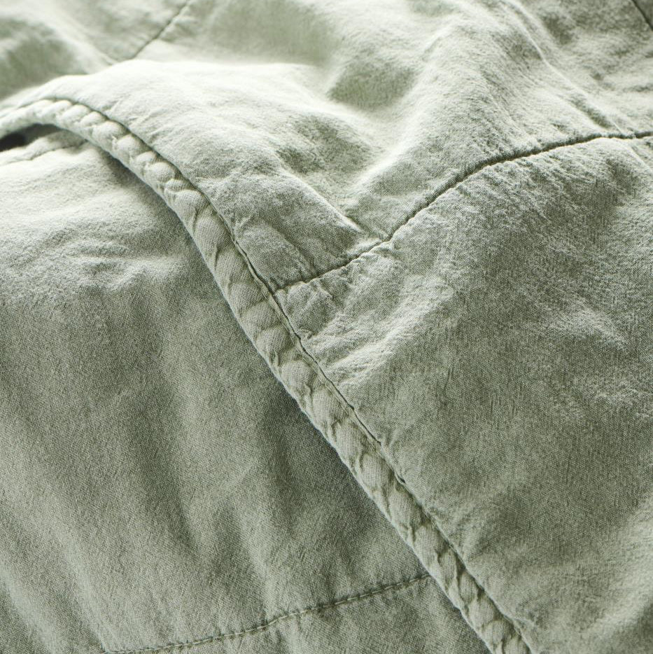 Close-up of a light green fabric texture