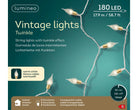 LED vintage indoor twinkle lights, 180 LEDs in 8 functions  - warm white - WowCornwall