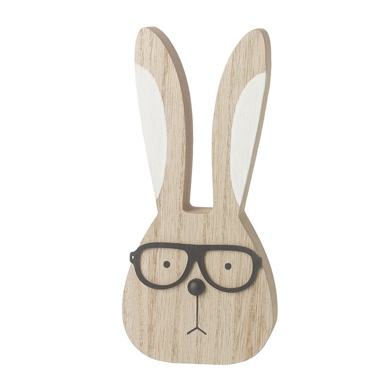 Wooden Bunny With Glasses