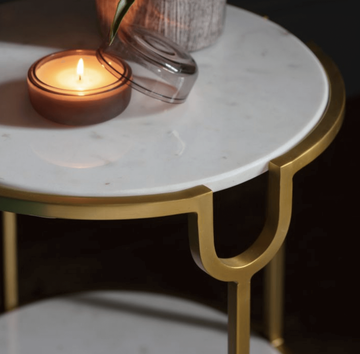 Weston Side Table White Marble - WowCornwall