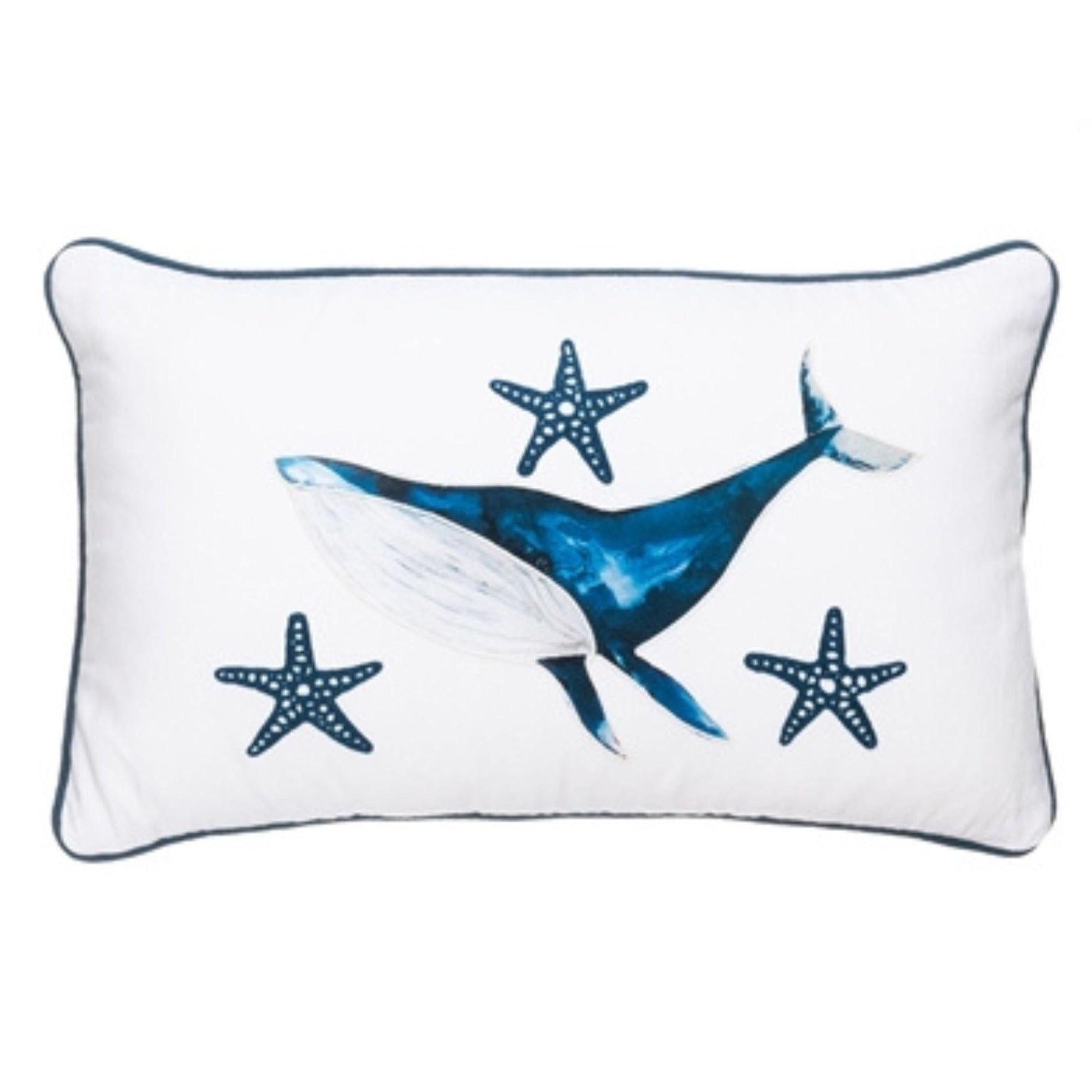 Whale and Starfish Cushion - WowCornwall