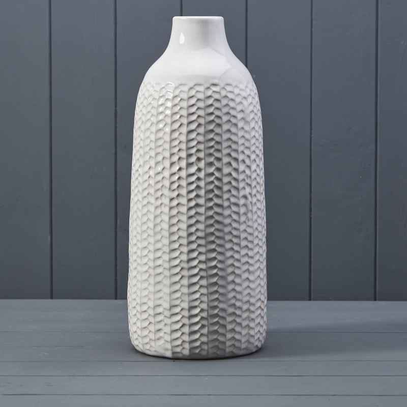 White Ceramic Vase – 37.5cm