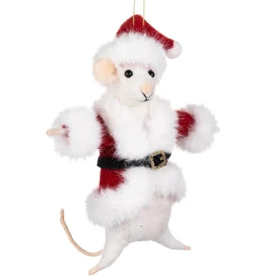White Christmas Mouse Decoration by Shoeless Joe - WowCornwall