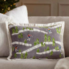 Winter Alpine Embroidered Cushion