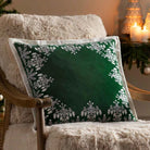 Winter Bloom Embroidered Cushion Berry, Taupe or Green