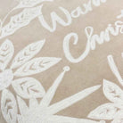 Winter Warmest Wishes Embroidered Cushion Natural