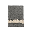 Woven Throw with Tassels Black