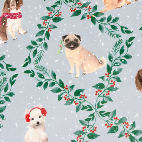 Christmas Dog Friends Printed Velvet Cushion - WowCornwall