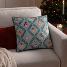 Christmas Dog Friends Printed Velvet Cushion - WowCornwall