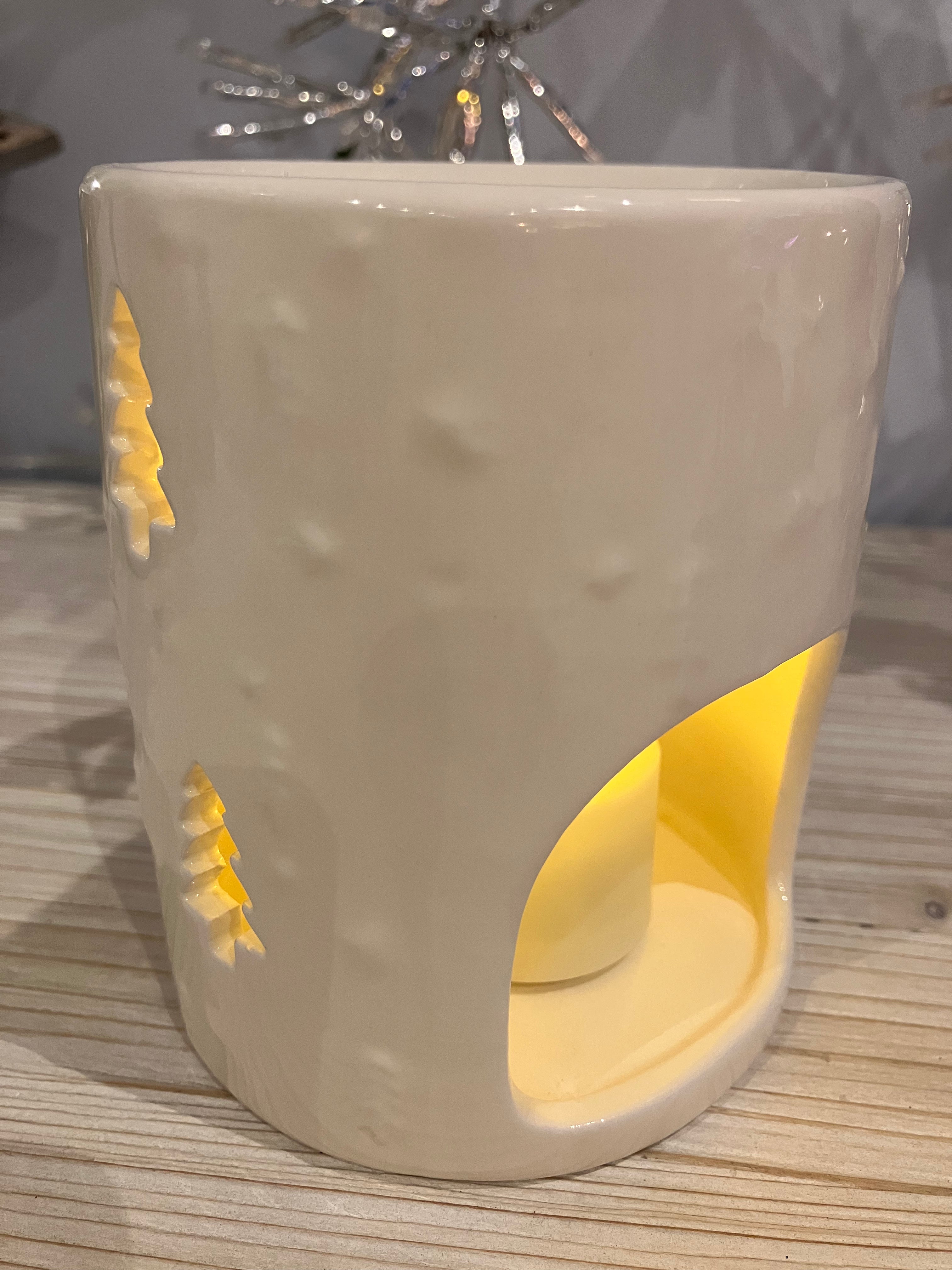 White Xmas Tree Oil Burner - WowCornwall
