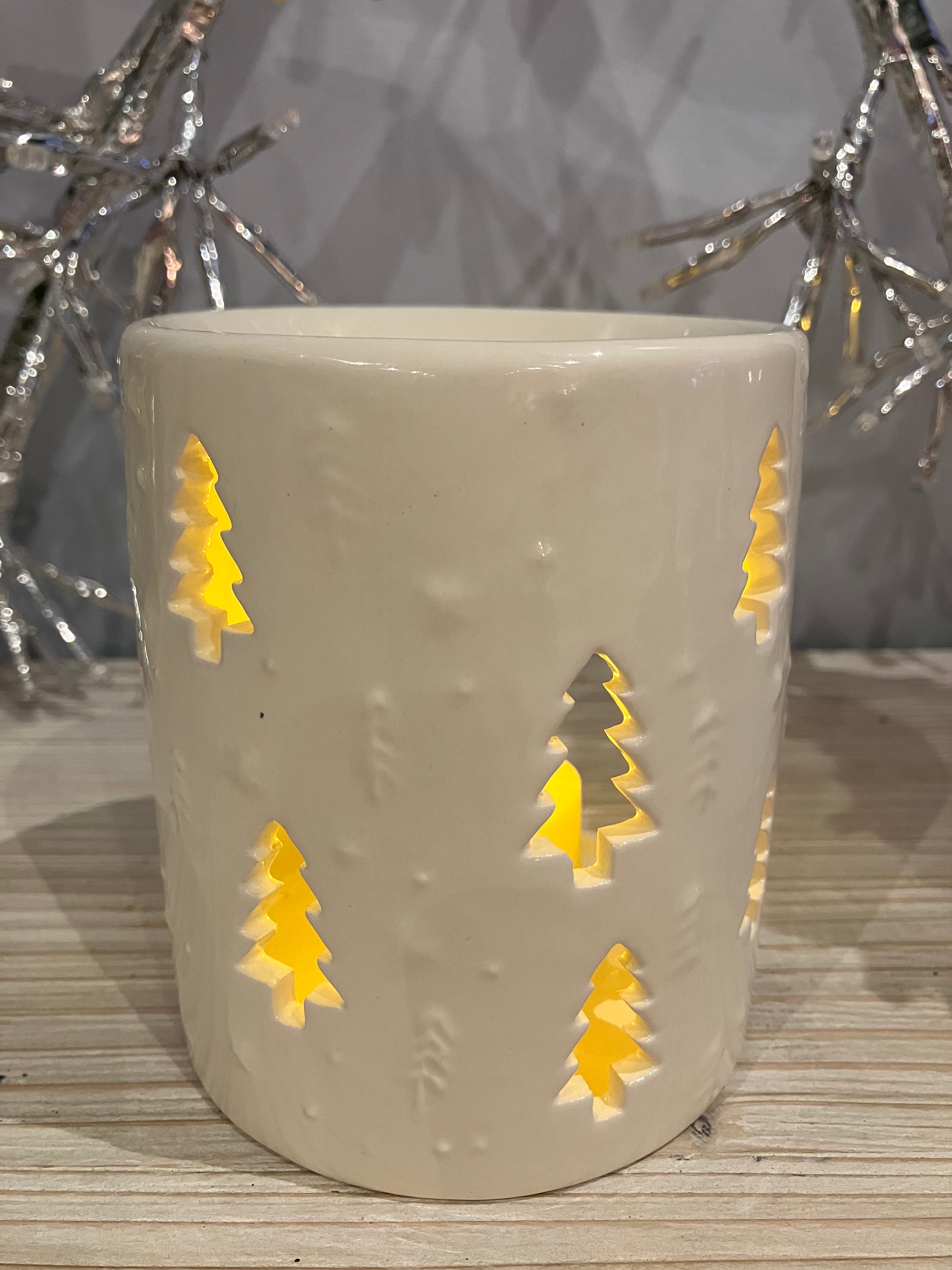White Xmas Tree Oil Burner - WowCornwall
