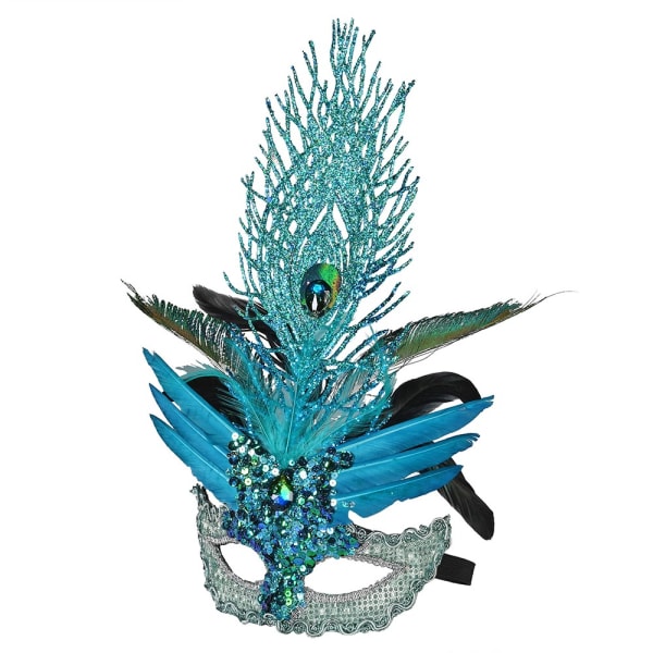 Blue Glitter mask Christmas Decoration - WowCornwall