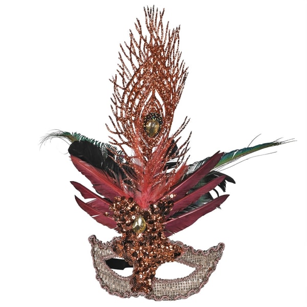 Gold/Bronze Glitter mask Christmas Decoration - WowCornwall