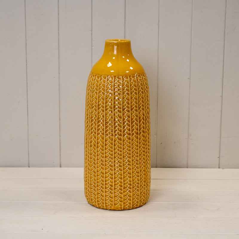 Yellow Ceramic Vase – 37.5cm