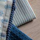 Fleur Floral Stamp Tea Towels Blue 3 Pack