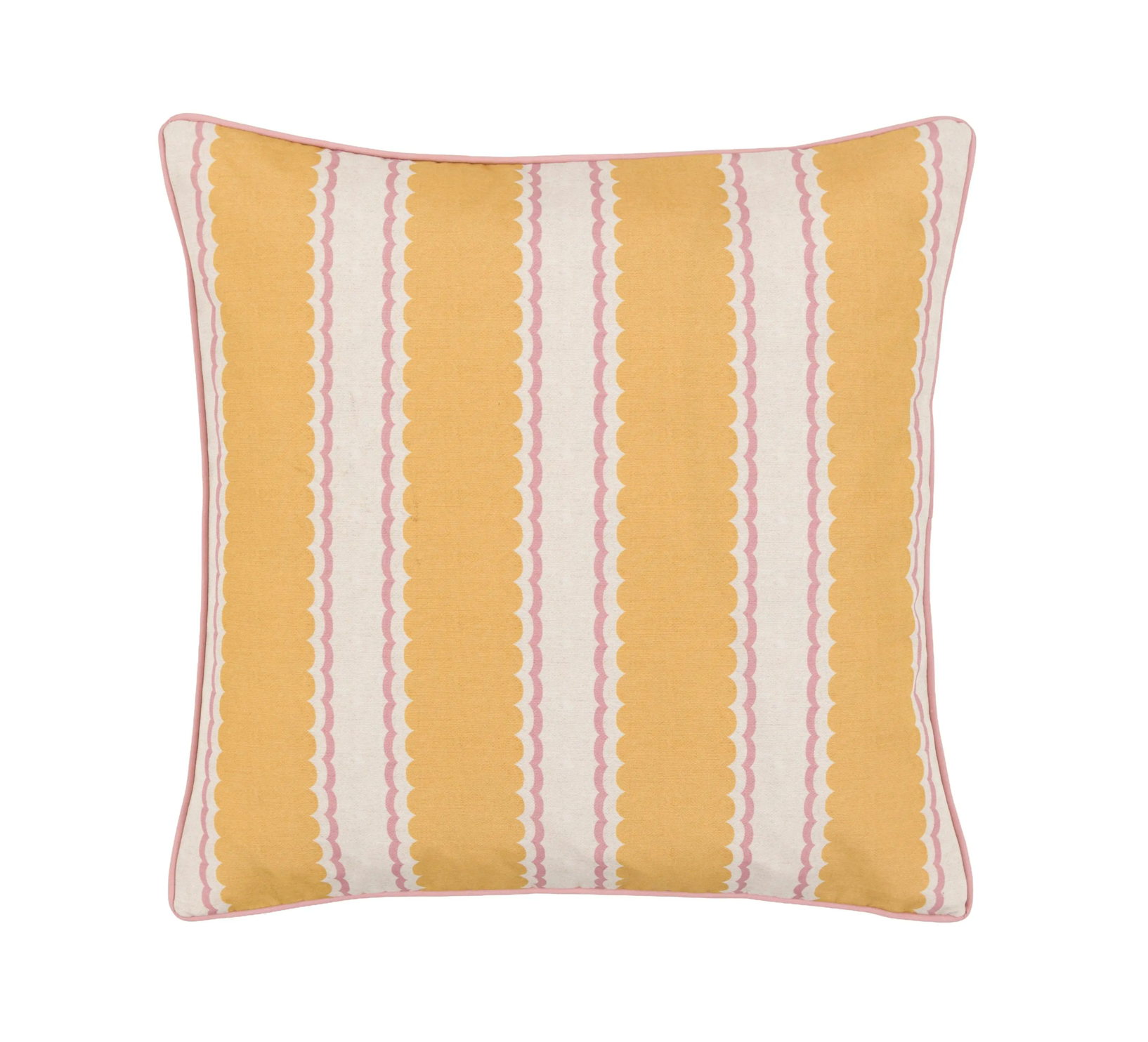 Calivana Stripe Cushion Ochre & Pink
