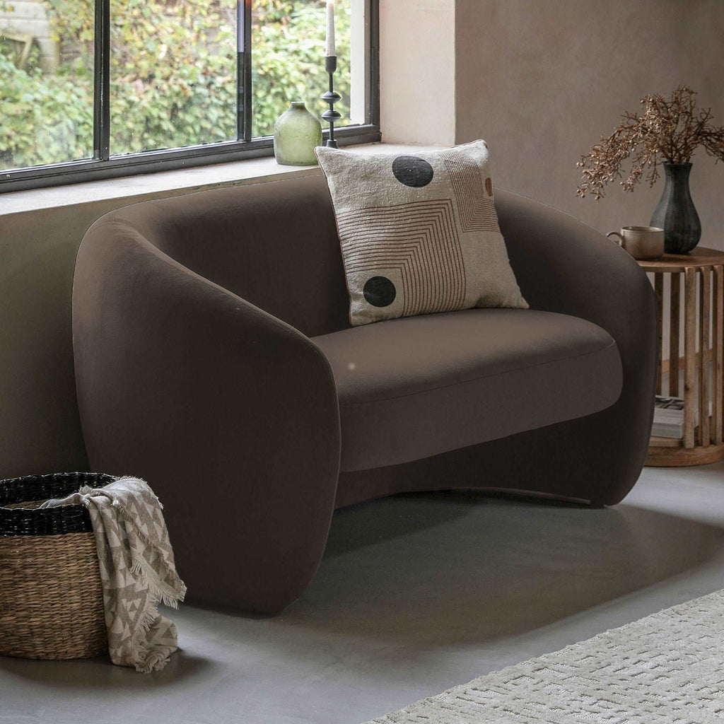 Curvo 2 Seater Sofa Espresso 1500x800x780mmli - WowCornwall