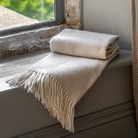Cassis Herringbone Throw Ecru