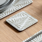 Leaf ZigZag Ecru Placemat & Coaster Set