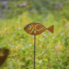 Fish 2 sculpture with stake - WowCornwall