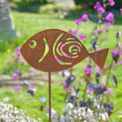 Fish 8 sculpture with stake - WowCornwall