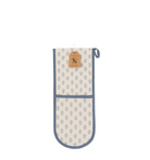 Fleur Floral Stamp Double Oven Glove Blue