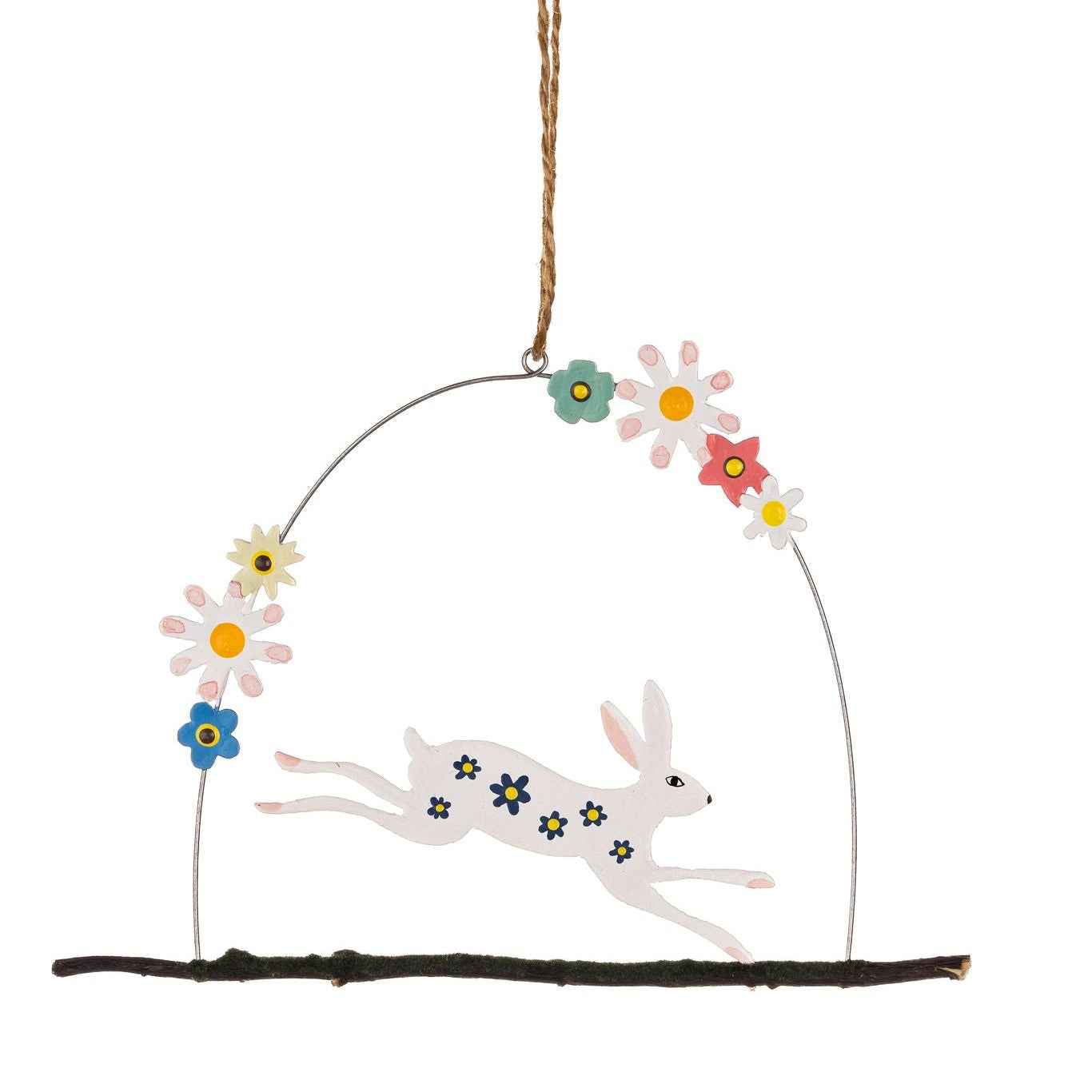 Flowery Bunny on Twig Hanging Decoration – Easter 2026