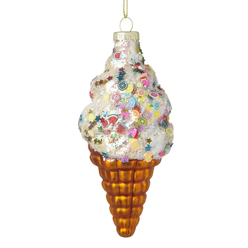 Glass ice cream cone with sprinkles - WowCornwall