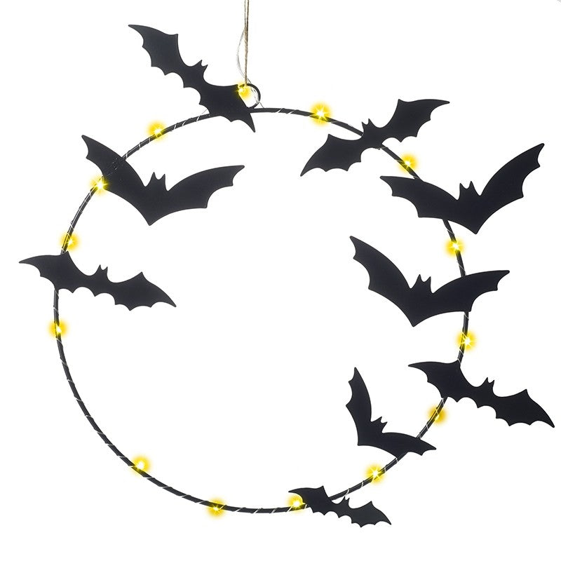 Black Bat Light Up Metal Hoop - WowCornwall