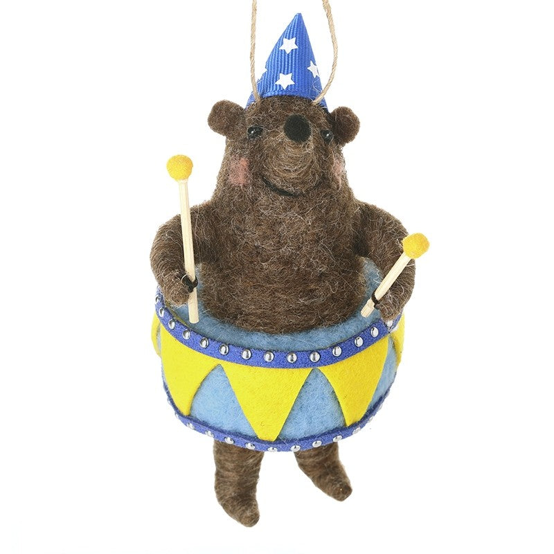 Felt Hanging Circus Bear - WowCornwall